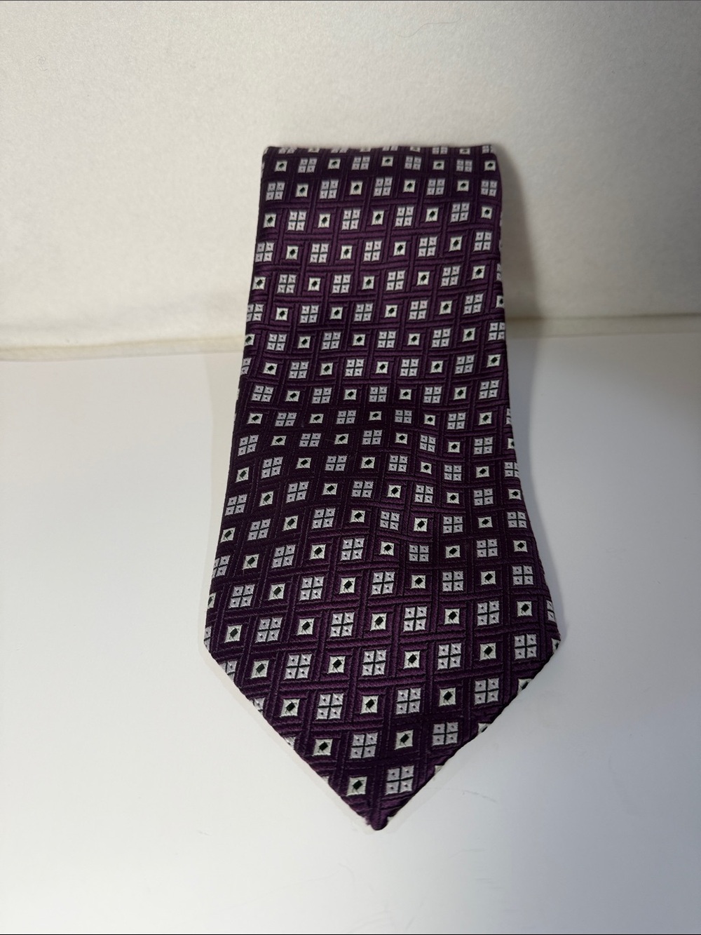 Hardy Amies Vintage Geometric Purple Men's Tie